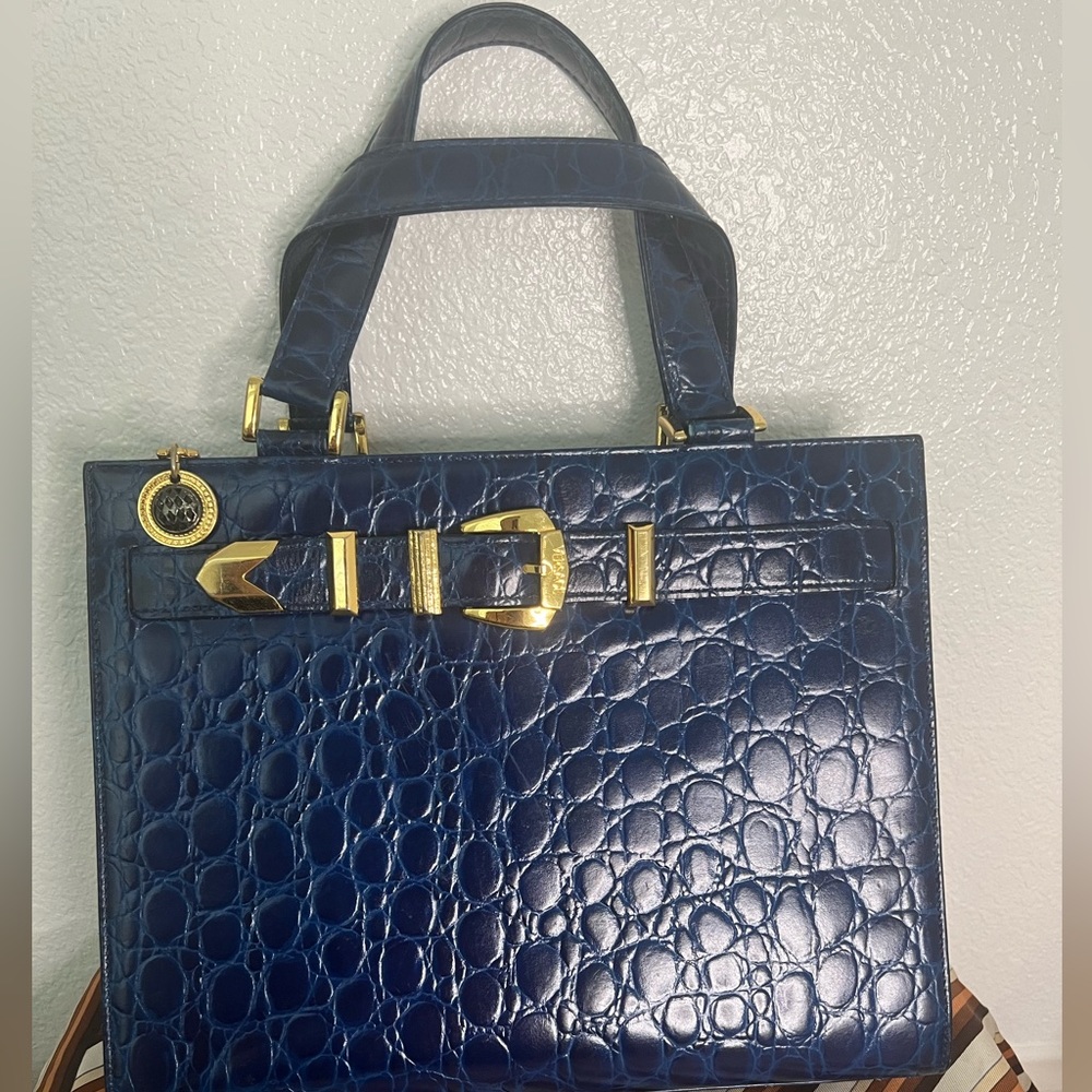 Versace Vintage Croc Embossed Bag